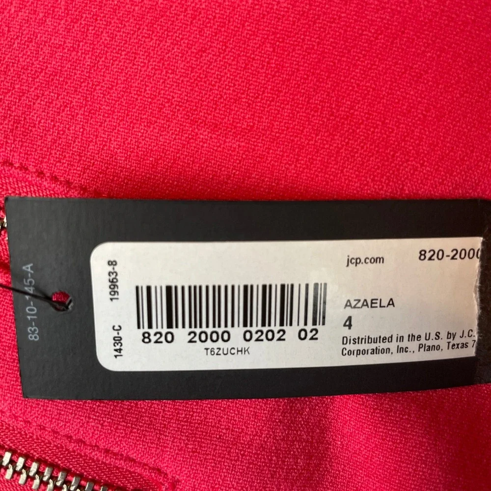 Worthington Women's Red Pencil Skirt Front Zip Accent‎ Size 4
